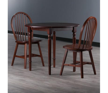 Sorella 3-pc Set Round Drop Leaf Table, Walnut