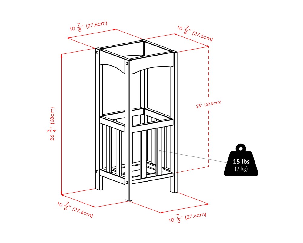 Rex Umbrella Stand, 11' Wide, Walnut