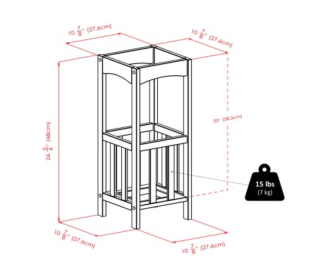 Rex Umbrella Stand, 11' Wide, Walnut