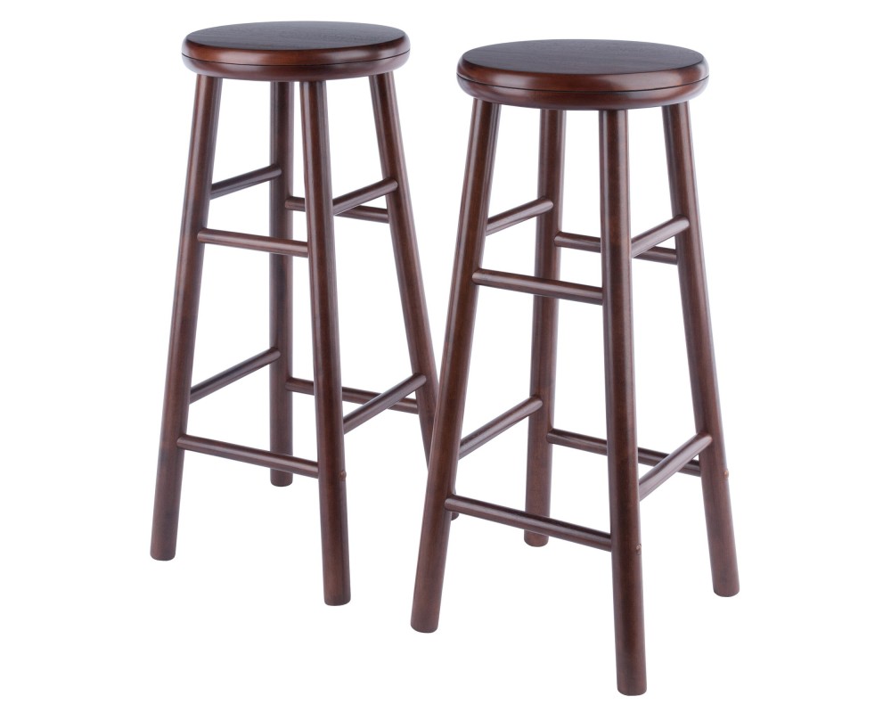 Shelby 2-Pc Swivel Seat Bar Stool, Walnut