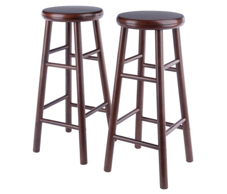 Shelby 2-Pc Swivel Seat Bar Stool, Walnut