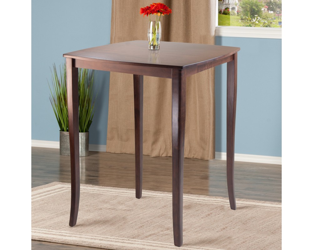 Inglewood High Dining Table, 39' High, 34' Wide, Walnut