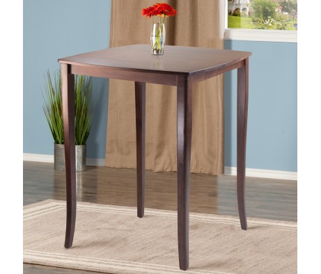 Inglewood High Dining Table, 39' High, 34' Wide, Walnut