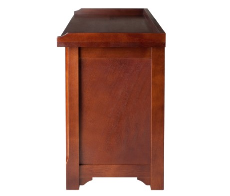 Verona 4-Pc Storage Bench with 3 Foldable Fabric Baskets, Walnut and Beige