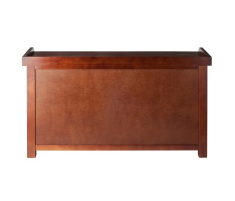 Verona 4-Pc Storage Bench with 3 Foldable Fabric Baskets, Walnut and Beige