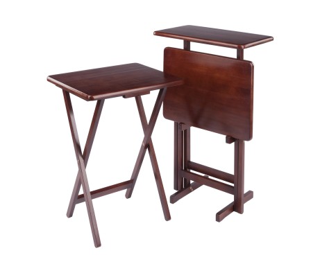 Riley 3-Pc Snack Table Set, Walnut