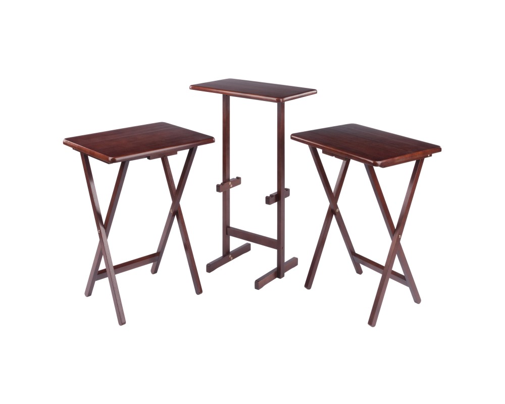 Riley 3-Pc Snack Table Set, Walnut