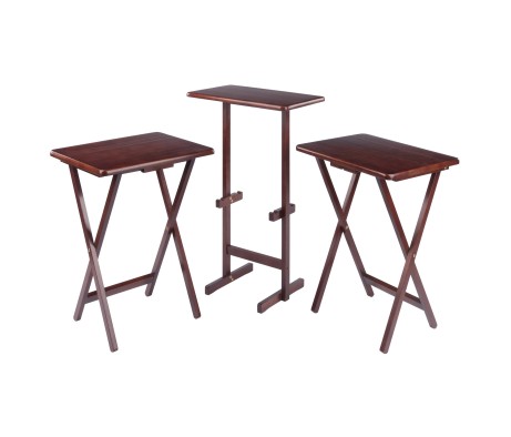 Riley 3-Pc Snack Table Set, Walnut