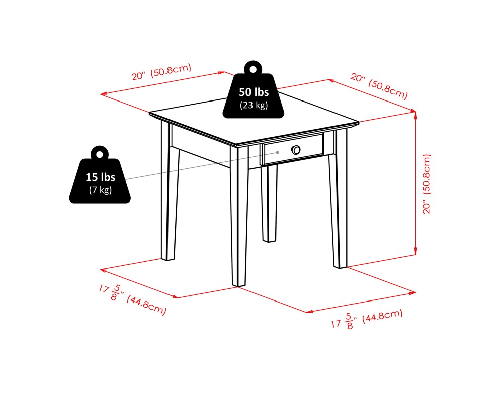 Rochester End Table, Walnut