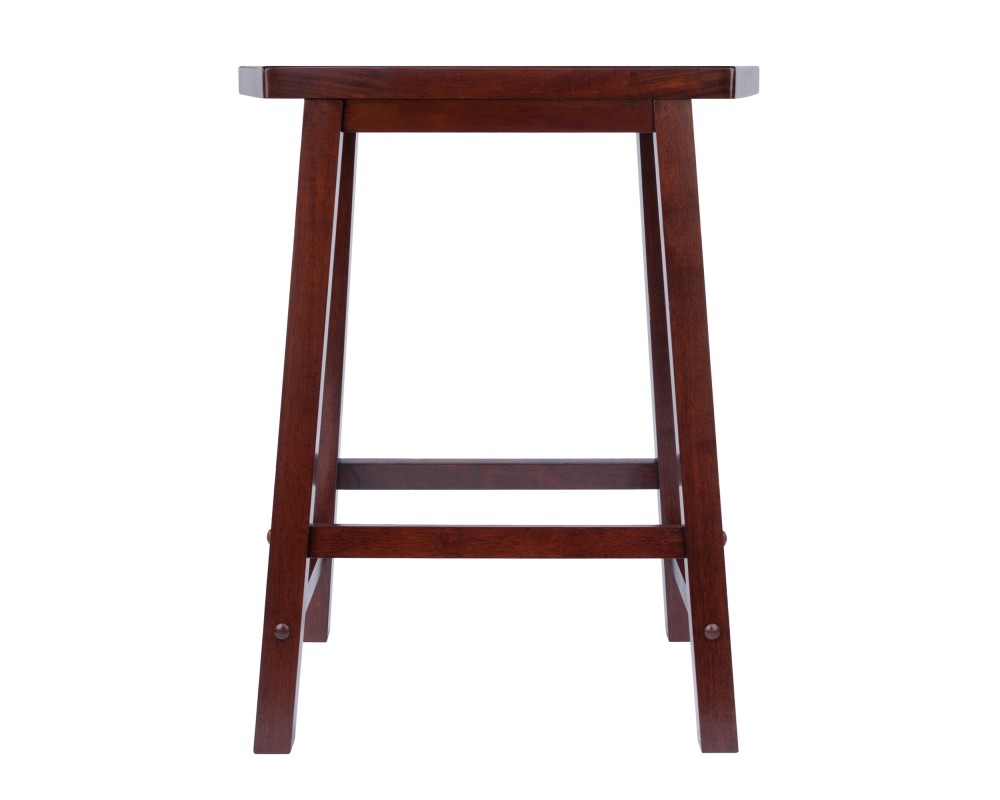 Katashi Fan-Shape Extra-Wide Counter Stool with Footrest, 24' High, 20' Wide, Walnut