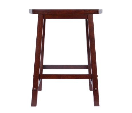 Katashi Fan-Shape Extra-Wide Counter Stool with Footrest, 24' High, 20' Wide, Walnut