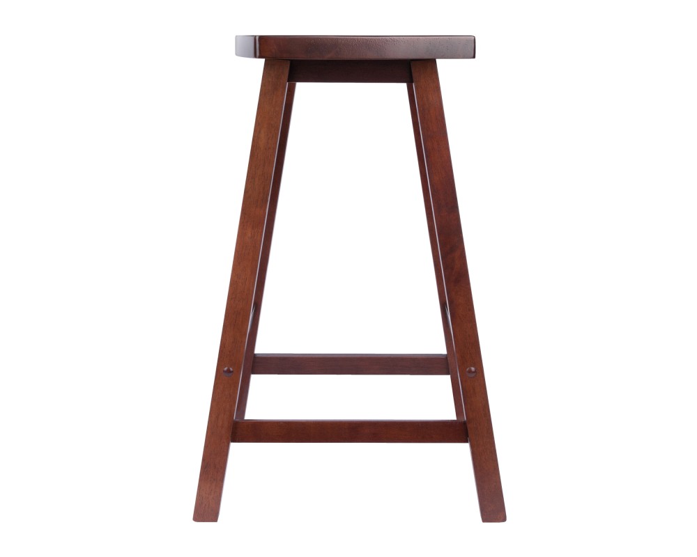 Katashi Fan-Shape Extra-Wide Counter Stool with Footrest, 24' High, 20' Wide, Walnut