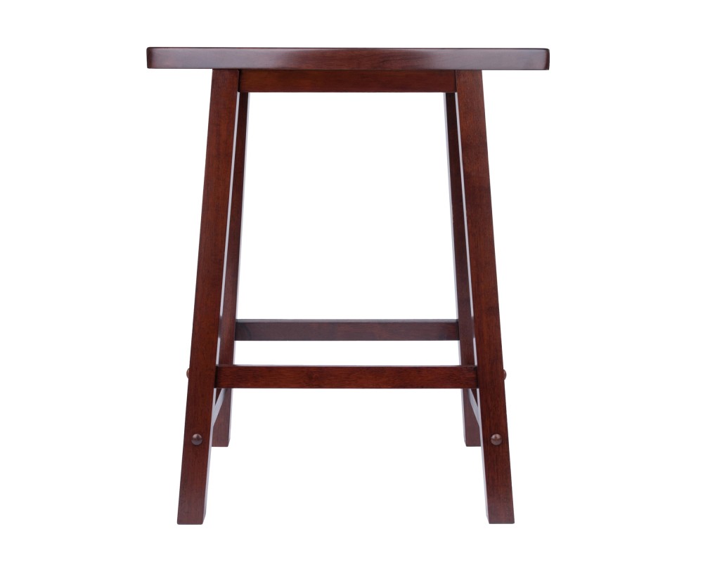 Katashi Fan-Shape Extra-Wide Counter Stool with Footrest, 24' High, 20' Wide, Walnut