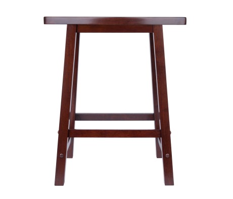 Katashi Fan-Shape Extra-Wide Counter Stool with Footrest, 24' High, 20' Wide, Walnut