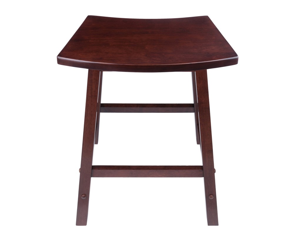 Katashi Fan-Shape Extra-Wide Counter Stool with Footrest, 24' High, 20' Wide, Walnut