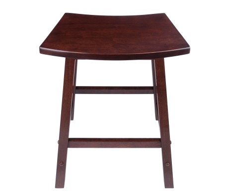 Katashi Fan-Shape Extra-Wide Counter Stool with Footrest, 24' High, 20' Wide, Walnut