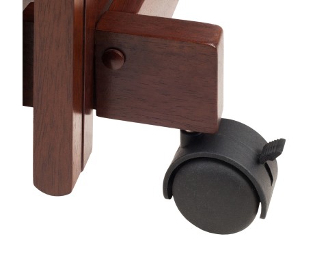 Isabelle Set of 4 Snack Tables with Mobile Stand and Removable Tray, Walnut