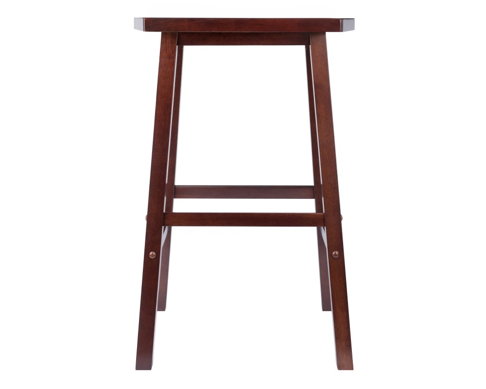 Katashi Fan-Shape Extra-Wide Bar Stool with Footrest, 29' High, 20' Wide, Walnut