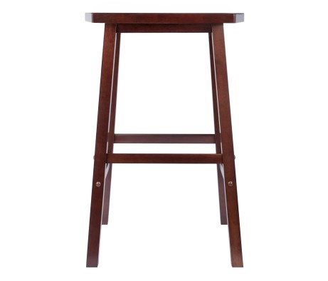 Katashi Fan-Shape Extra-Wide Bar Stool with Footrest, 29' High, 20' Wide, Walnut