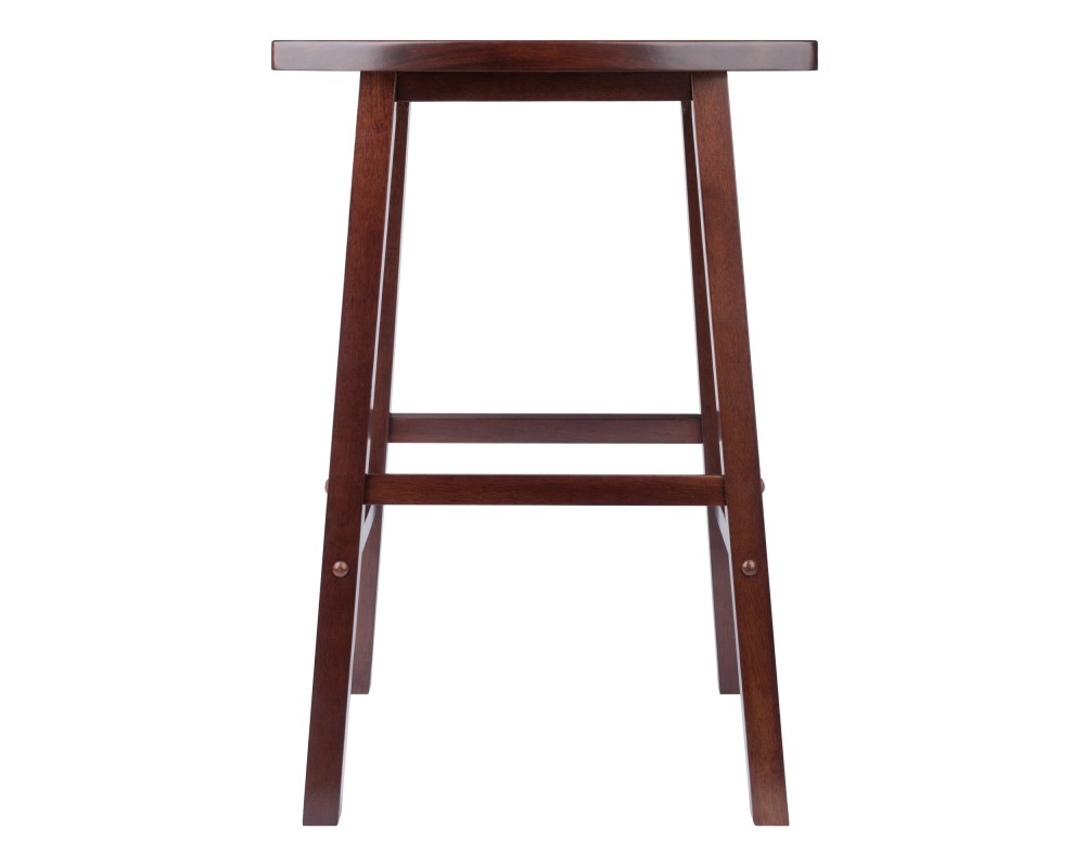 Katashi Fan-Shape Extra-Wide Bar Stool with Footrest, 29' High, 20' Wide, Walnut