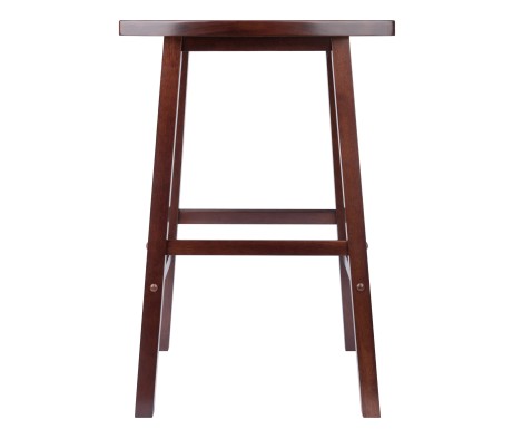Katashi Fan-Shape Extra-Wide Bar Stool with Footrest, 29' High, 20' Wide, Walnut