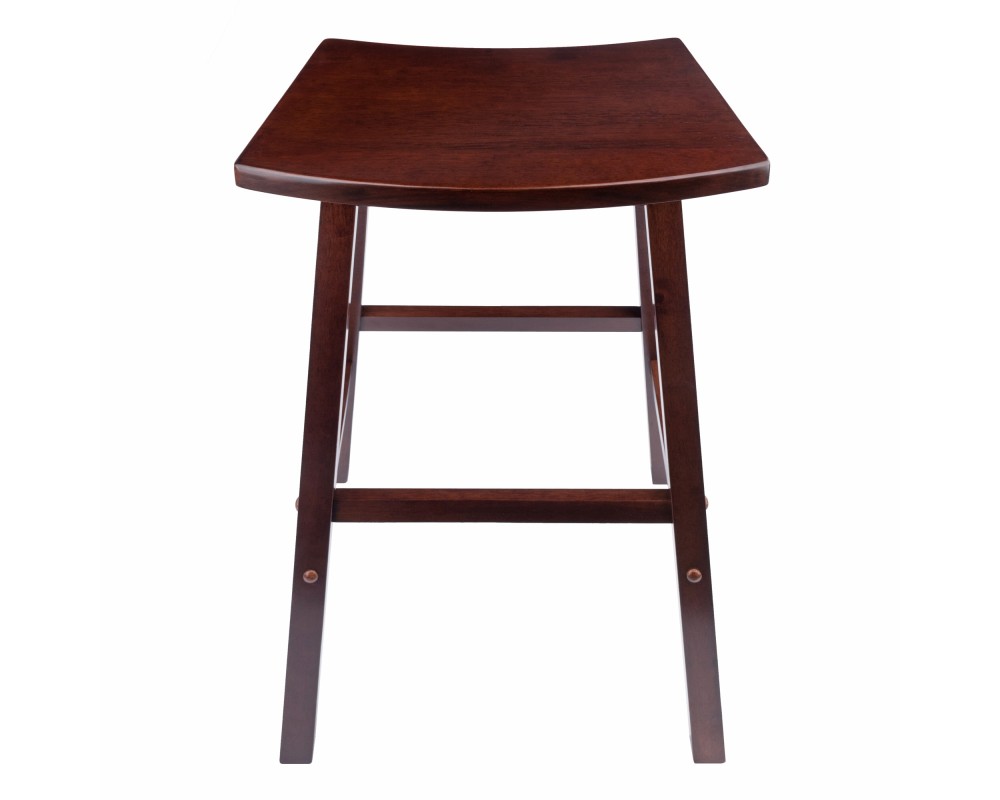 Katashi Fan-Shape Extra-Wide Bar Stool with Footrest, 29' High, 20' Wide, Walnut