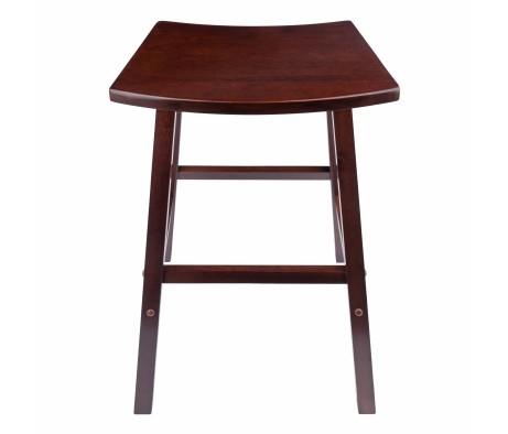 Katashi Fan-Shape Extra-Wide Bar Stool with Footrest, 29' High, 20' Wide, Walnut