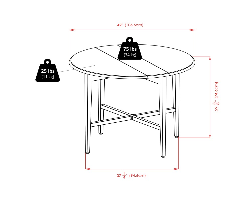 Hannah 3-Pc Double Drop Leaf Table with 2 Benjamin Chairs, Walnut Finish