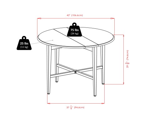 Hannah 3-Pc Double Drop Leaf Table with 2 Benjamin Chairs, Walnut Finish