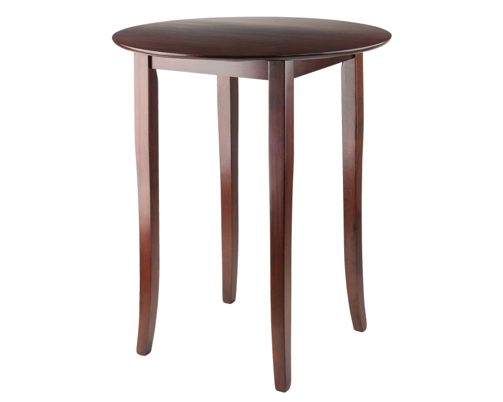 Fiona High Round Dining Table, 39' High, 34' Wide, Walnut