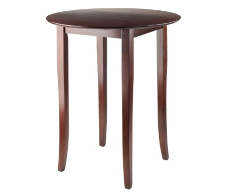Fiona High Round Dining Table, 39' High, 34' Wide, Walnut
