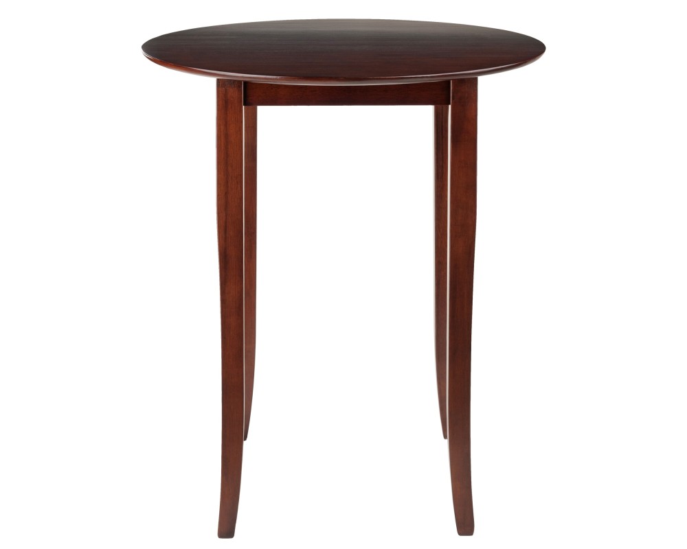 Fiona High Round Dining Table, 39' High, 34' Wide, Walnut