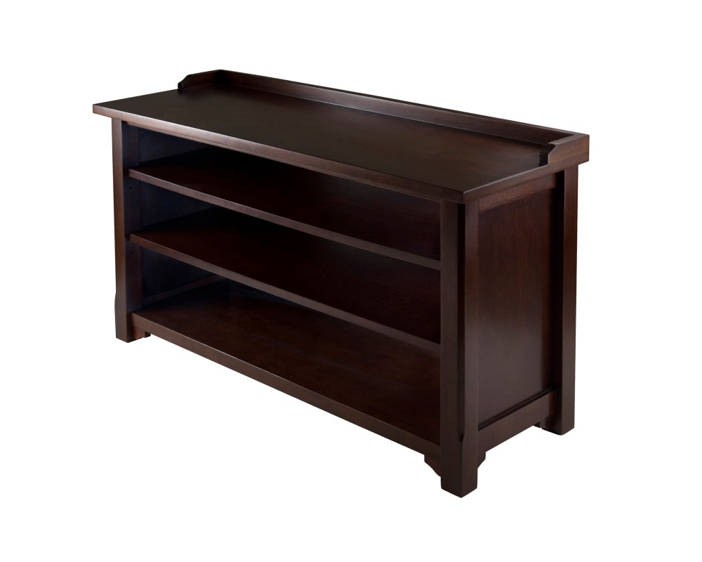 Dayton Shoe Storage Bench, 40 Wide, 22 High, Walnut