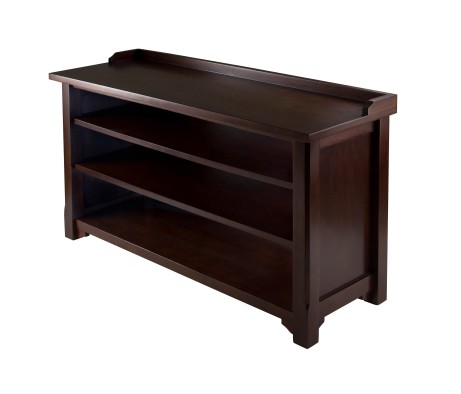 Dayton Shoe Storage Bench, 40 Wide, 22 High, Walnut