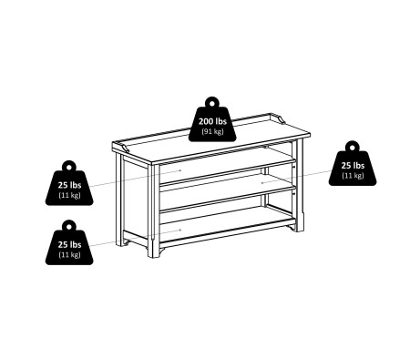 Dayton Shoe Storage Bench, 40 Wide, 22 High, Walnut