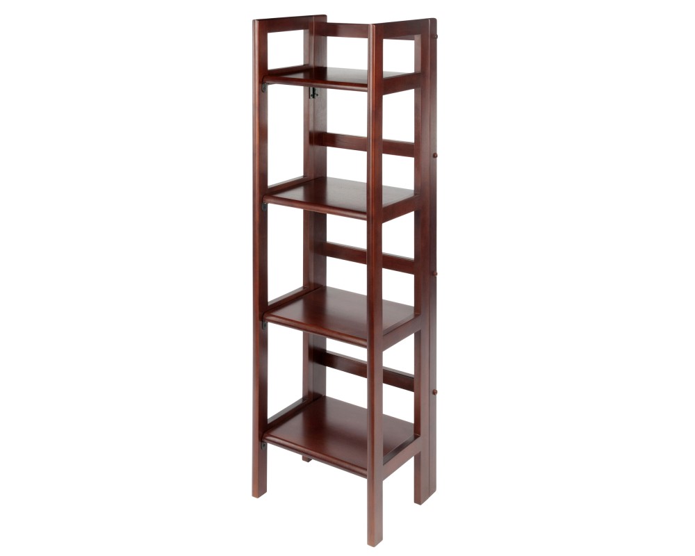 Terry 4-Tier Foldable Shelf, Narrow, Walnut