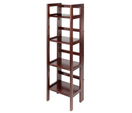 Terry 4-Tier Foldable Shelf, Narrow, Walnut