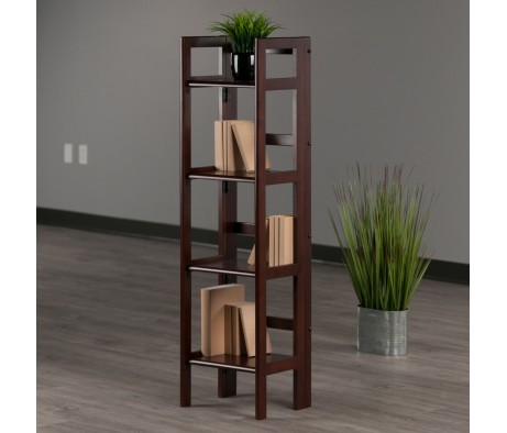 Terry 4-Tier Foldable Shelf, Narrow, Walnut