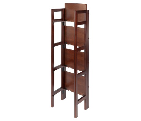 Terry 4-Tier Foldable Shelf, Narrow, Walnut