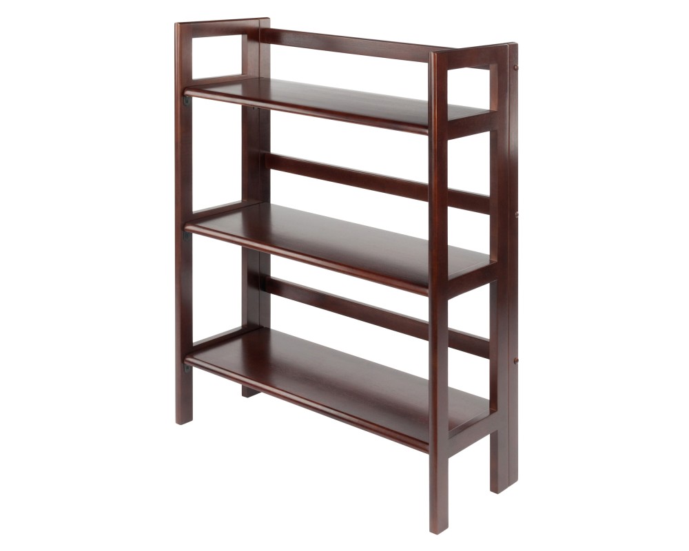 Terry 3-Tier Foldable Shelf, Stackable, Walnut