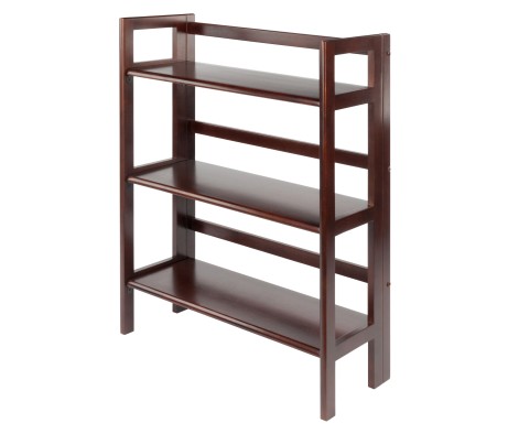 Terry 3-Tier Foldable Shelf, Stackable, Walnut