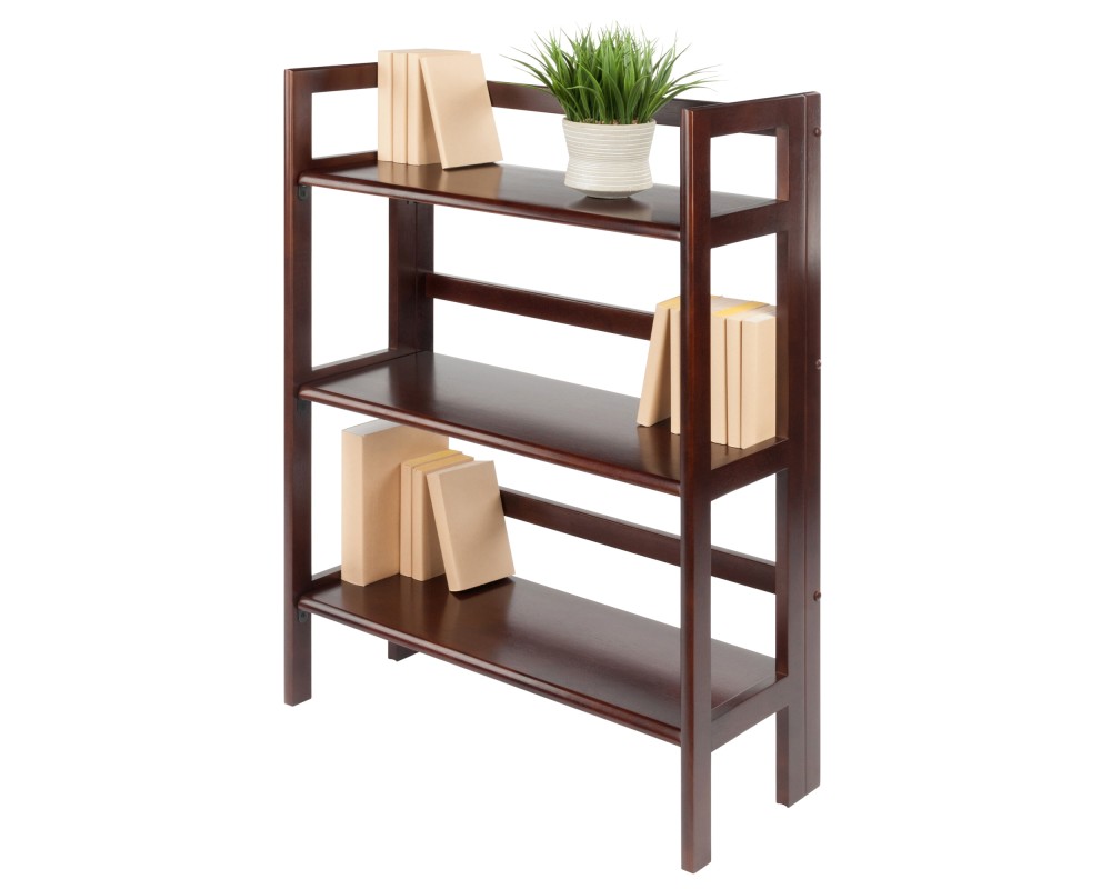 Terry 3-Tier Foldable Shelf, Stackable, Walnut