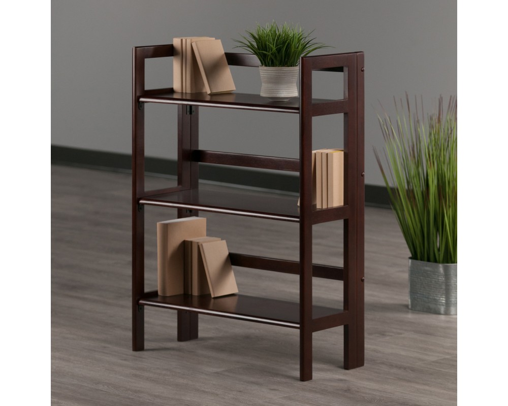 Terry 3-Tier Foldable Shelf, Stackable, Walnut