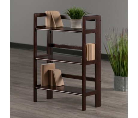 Terry 3-Tier Foldable Shelf, Stackable, Walnut