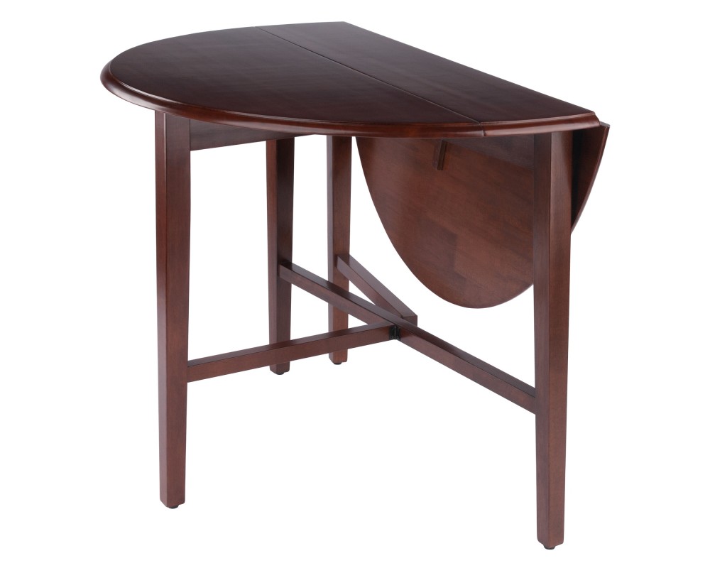 Hannah Double Drop Leaf Round Dining Table, Walnut