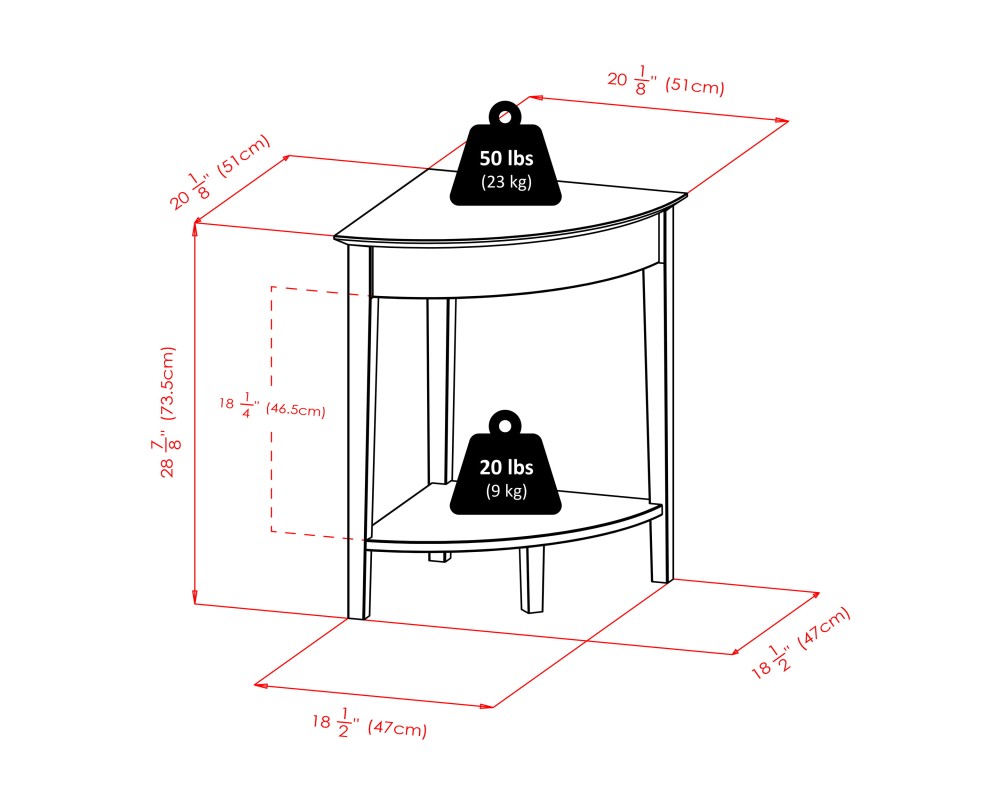 Studio Corner Table, 29' High, 20' Wide, Honey