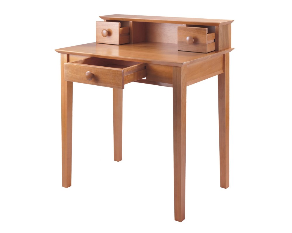 Studio 2-Tiered Desk, 35' High, 30' Wide, Honey