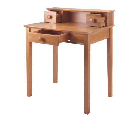 Studio 2-Tiered Desk, 35' High, 30' Wide, Honey