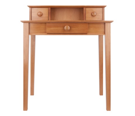 Studio 2-Tiered Desk, 35' High, 30' Wide, Honey