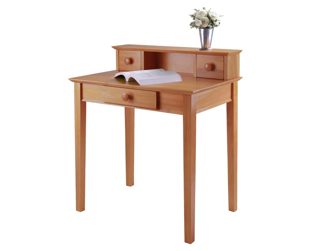 Studio 2-Tiered Desk, 35' High, 30' Wide, Honey